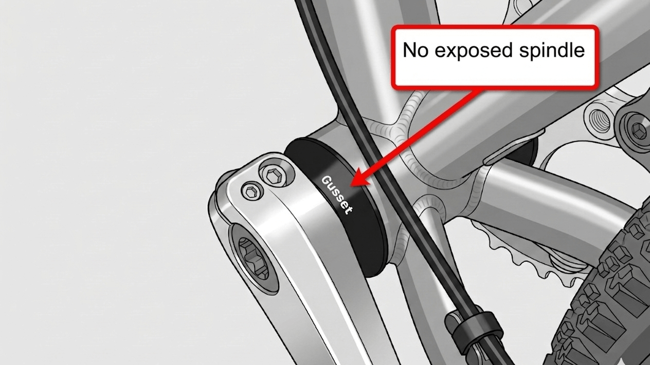 Hollowtech II bottom bracket — not directly compatible with PAS